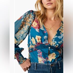 NWT Free People Intimately Wanderlust Floral Print Bodysuit